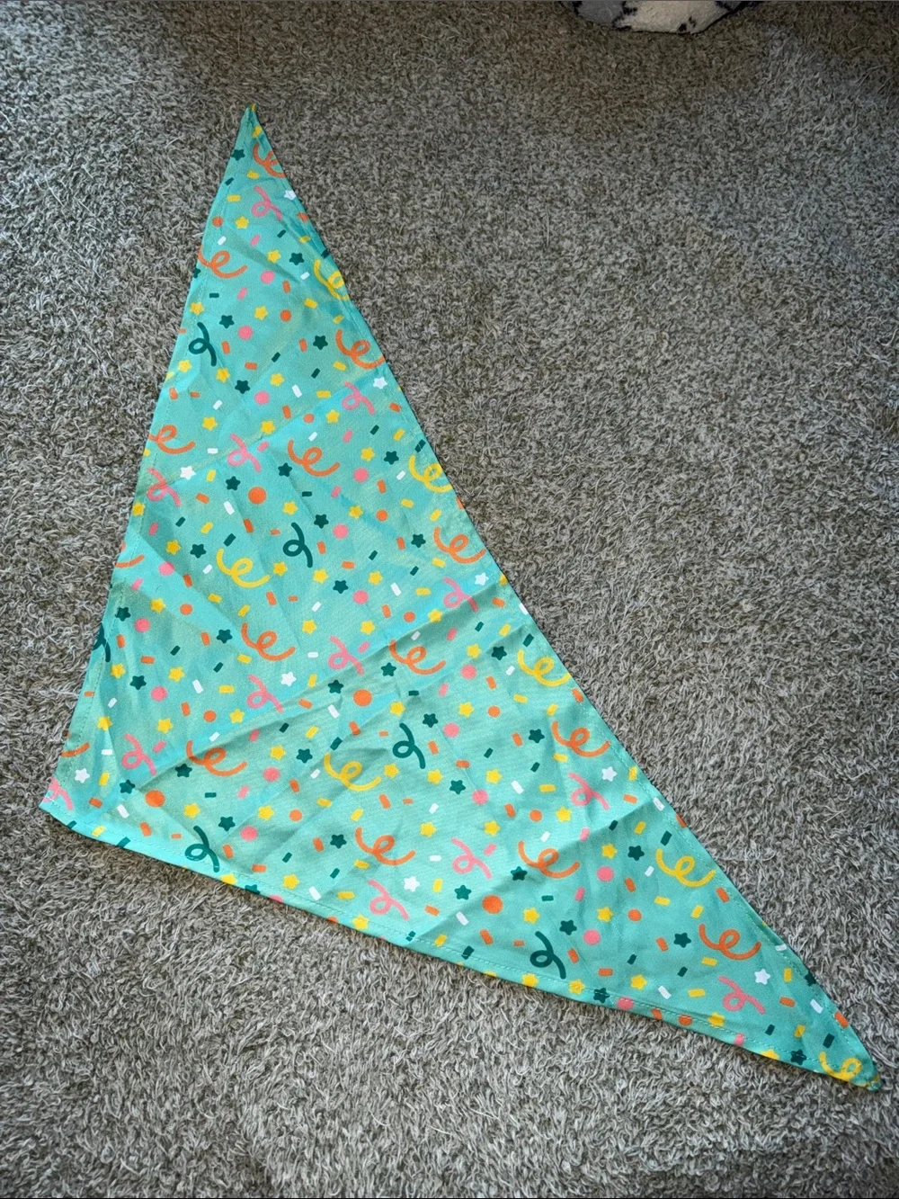 Pet Triangle Bandana Bib - Aqua Confetti Pattern
